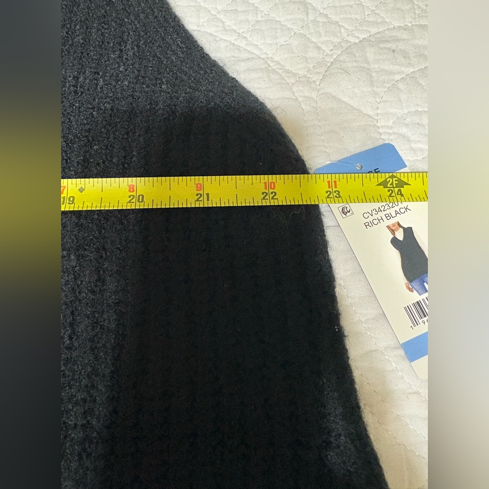 NWT - Vince Camuto Black Shaker Sweater Vest With High-Low Hem-Line - Picture 9 of 13